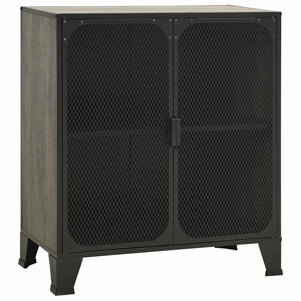 szürke fém és MDF tárolószekrény 72 x 36 x 82 cm