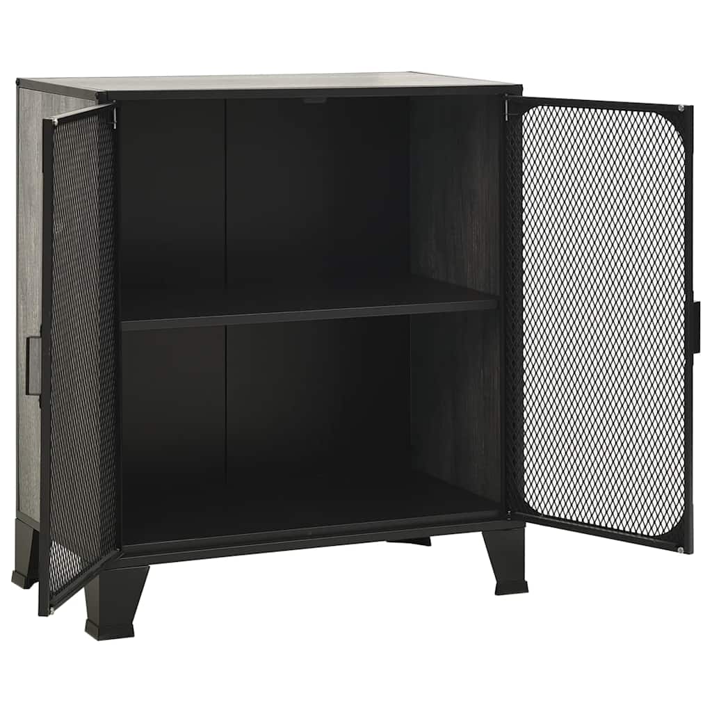 szürke fém és MDF tárolószekrény 72 x 36 x 82 cm