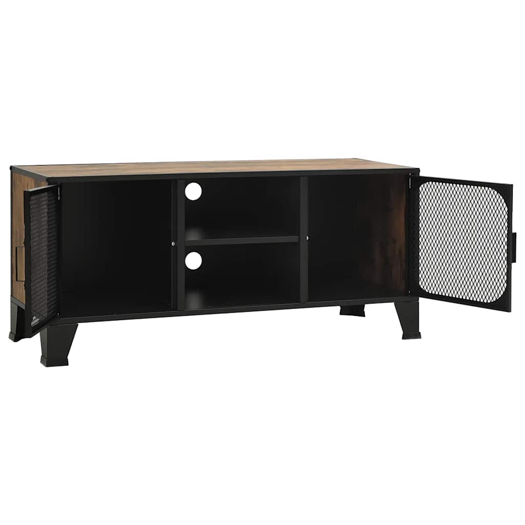 rusztikus barna fém és MDF TV-szekrény 105 x 36 x 47 cm