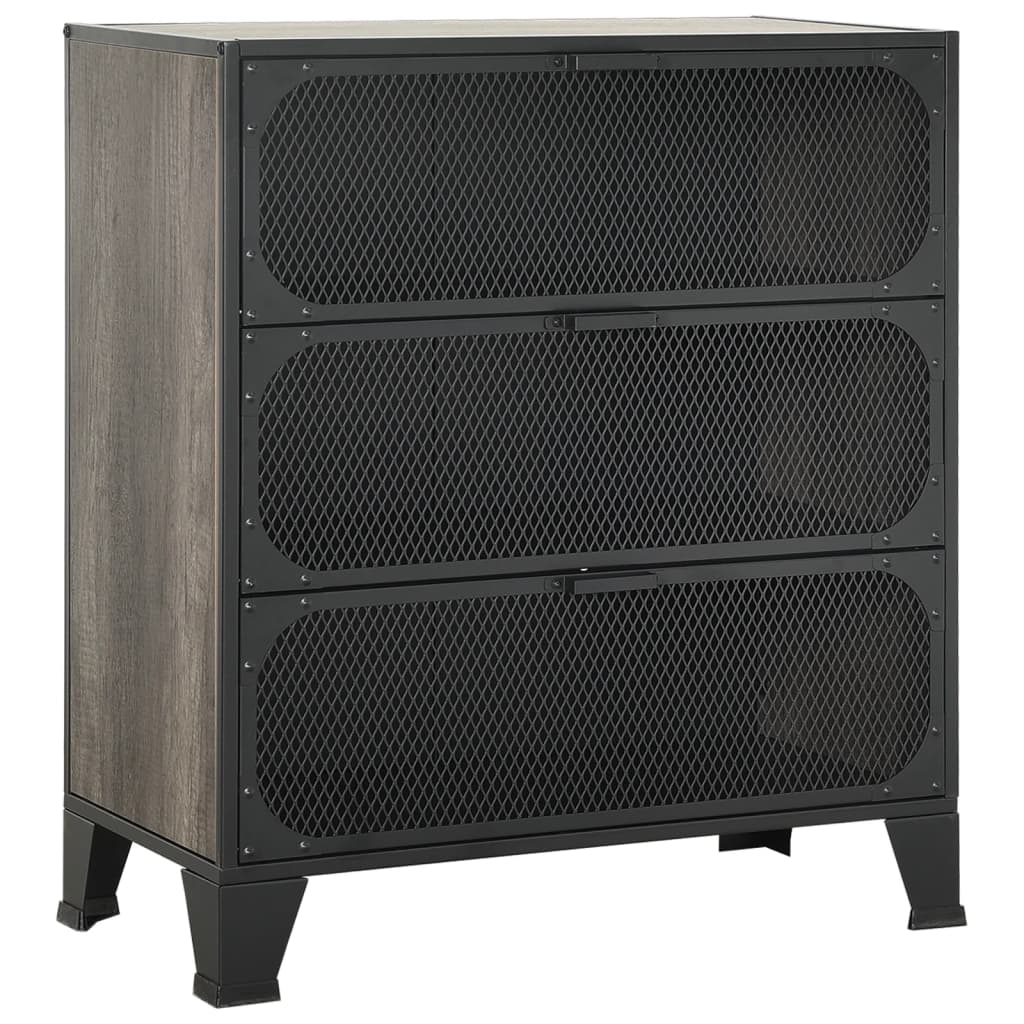 szürke fém és MDF tárolószekrény 72 x 36 x 82 cm