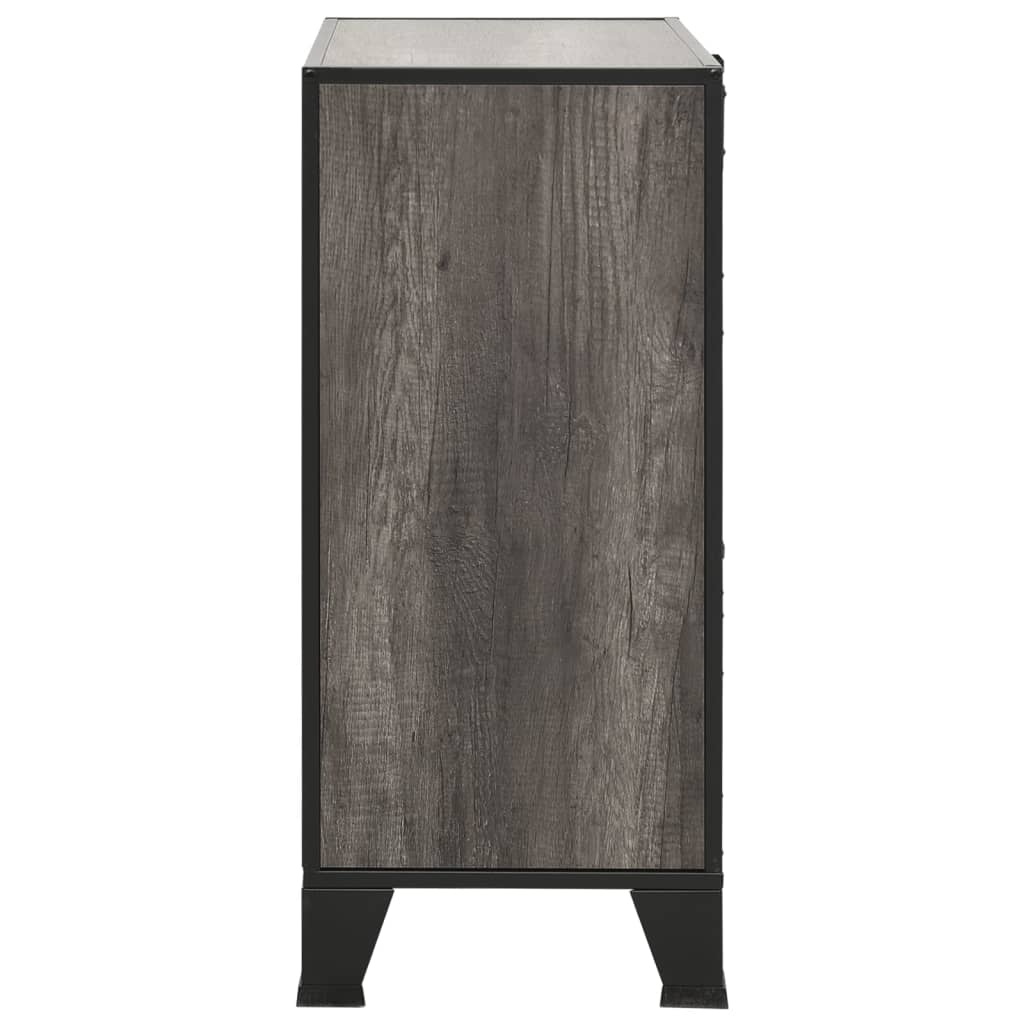 szürke fém és MDF tárolószekrény 72 x 36 x 82 cm