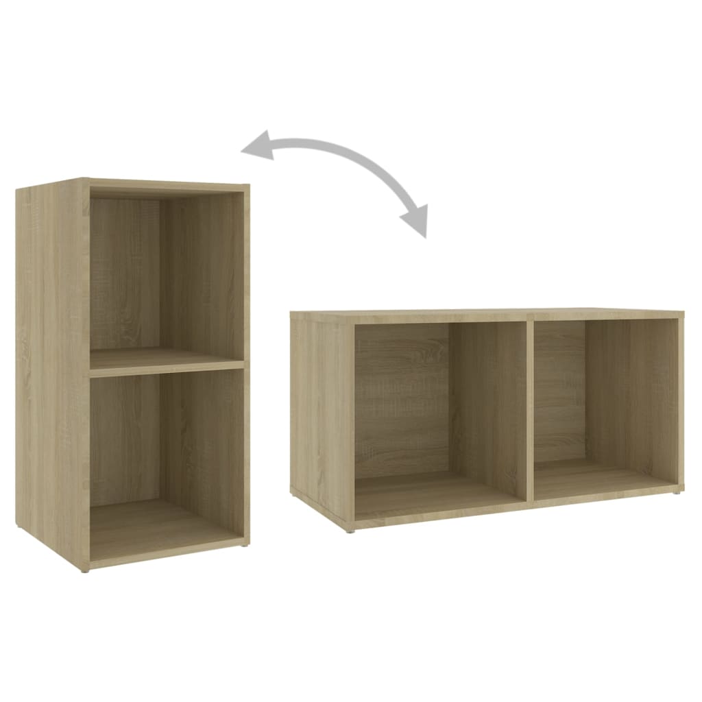 4 db sonoma tölgy színű szerelt fa TV-szekrény 72x35x36,5 cm