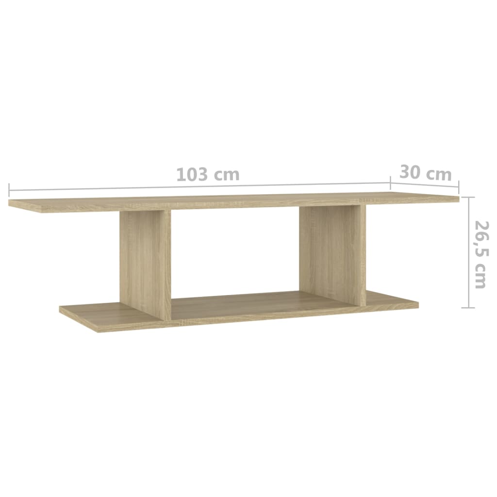 sonoma tölgy falra szerelhető TV-szekrény 103x30x26,5 cm