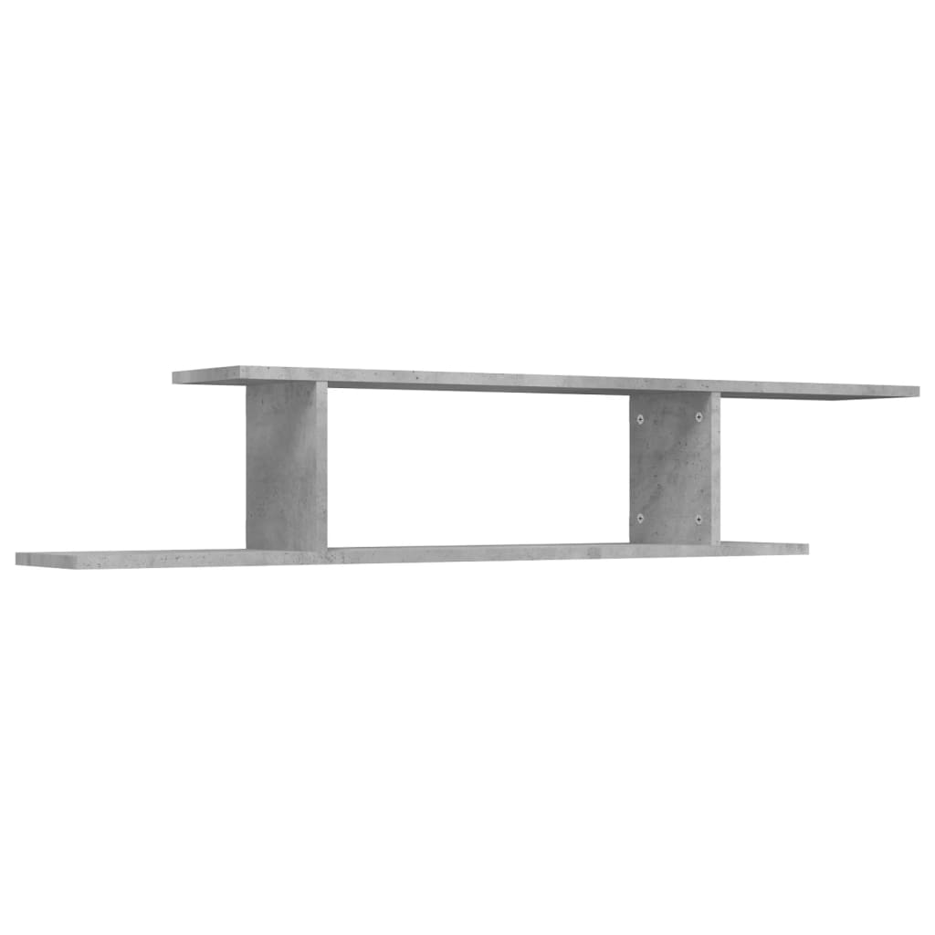 betonszürke szerelt fa falra szerelhető TV-polc 125x18x23 cm