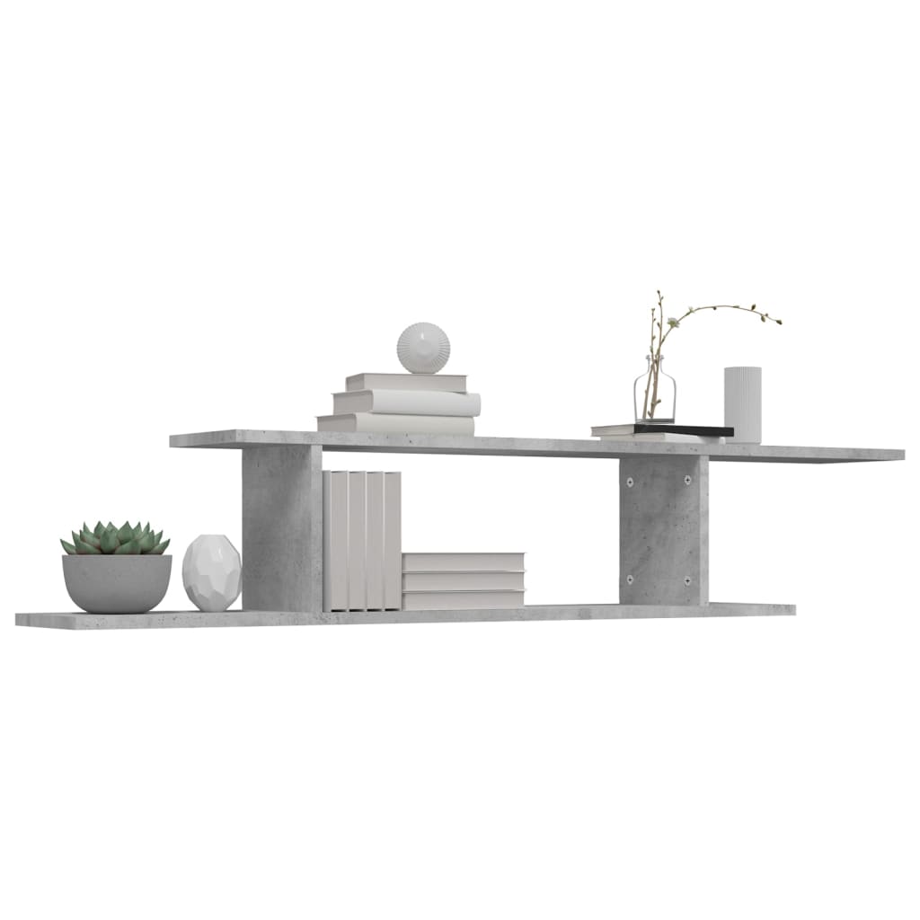 betonszürke szerelt fa falra szerelhető TV-polc 125x18x23 cm