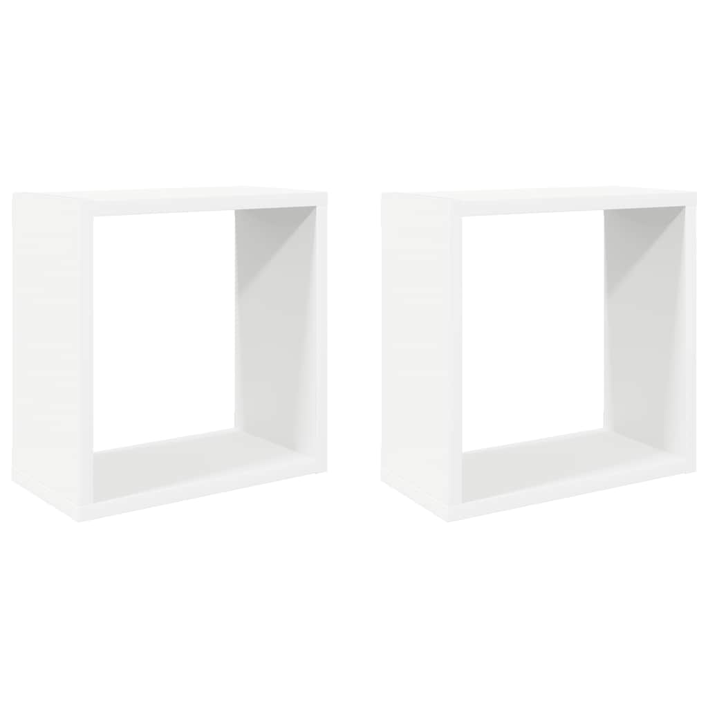 2 db fehér fali kockapolc 30 x 15 x 30 cm