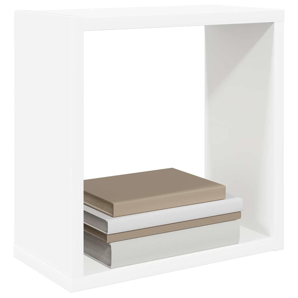 2 db fehér fali kockapolc 30 x 15 x 30 cm
