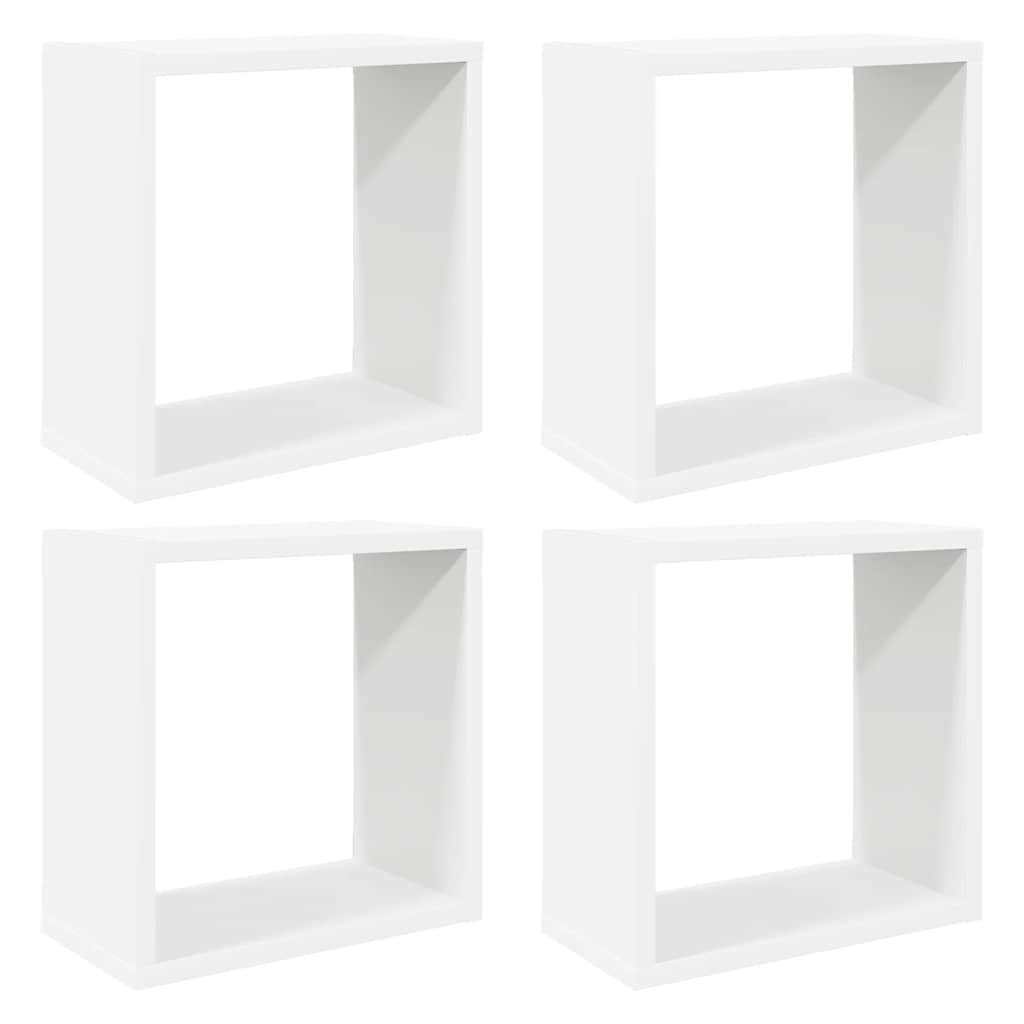 4 db fehér fali kockapolc 30 x 15 x 30 cm