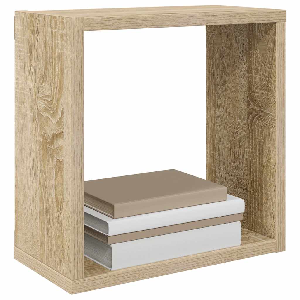 2 db sonoma tölgy színű fali kockapolc 30 x 15 x 30 cm