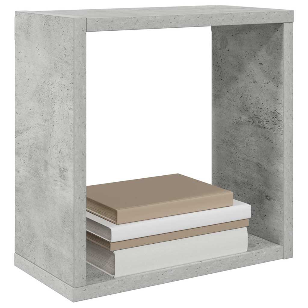 2 db betonszürke fali kockapolc 30 x 15 x 30 cm