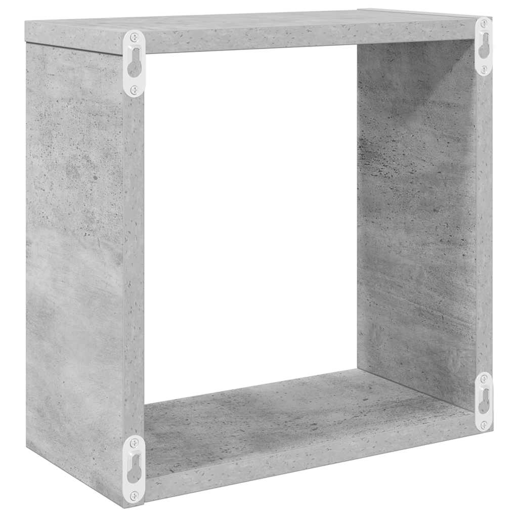 2 db betonszürke fali kockapolc 30 x 15 x 30 cm