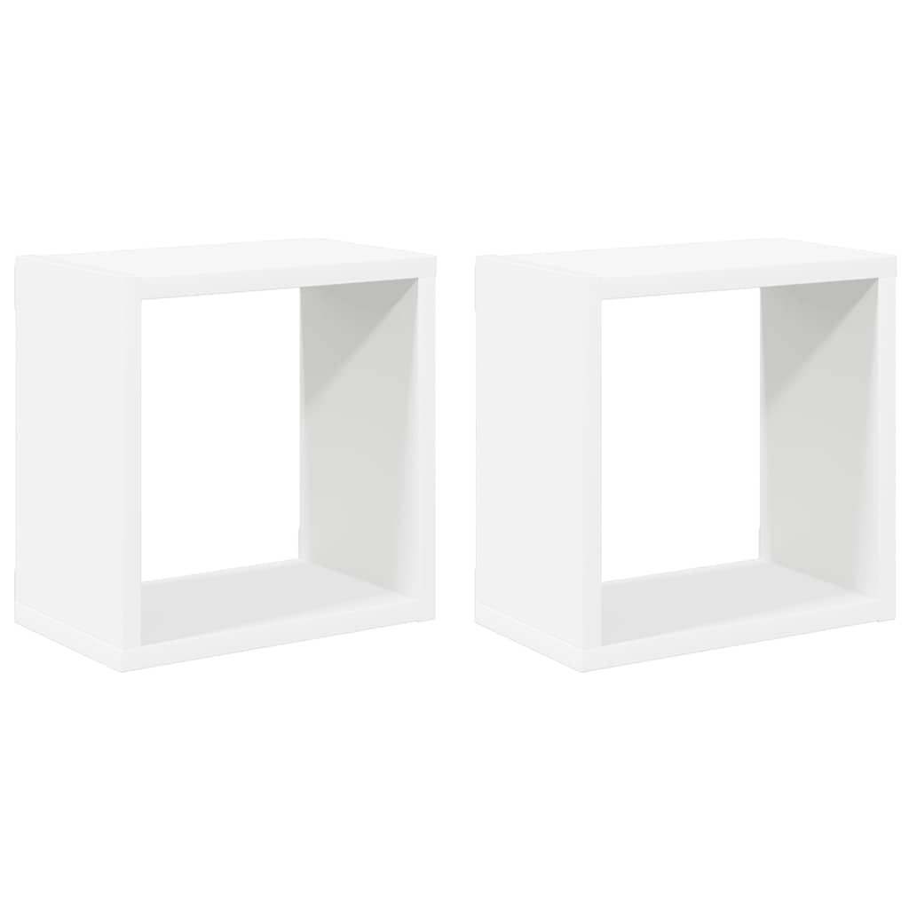 2 db fehér fali kockapolc 26 x 15 x 26 cm