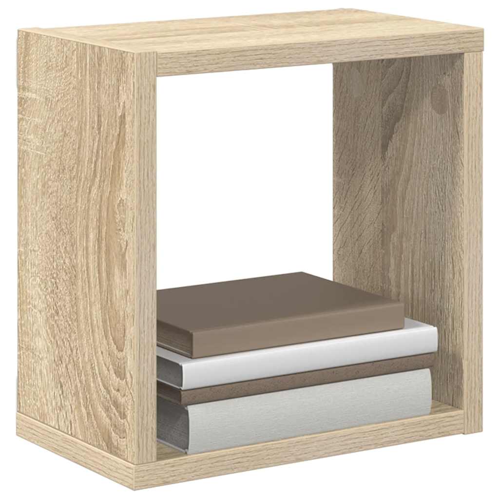 2 db sonoma-tölgyszínű forgácslap fali kockapolc 26x15x26 cm