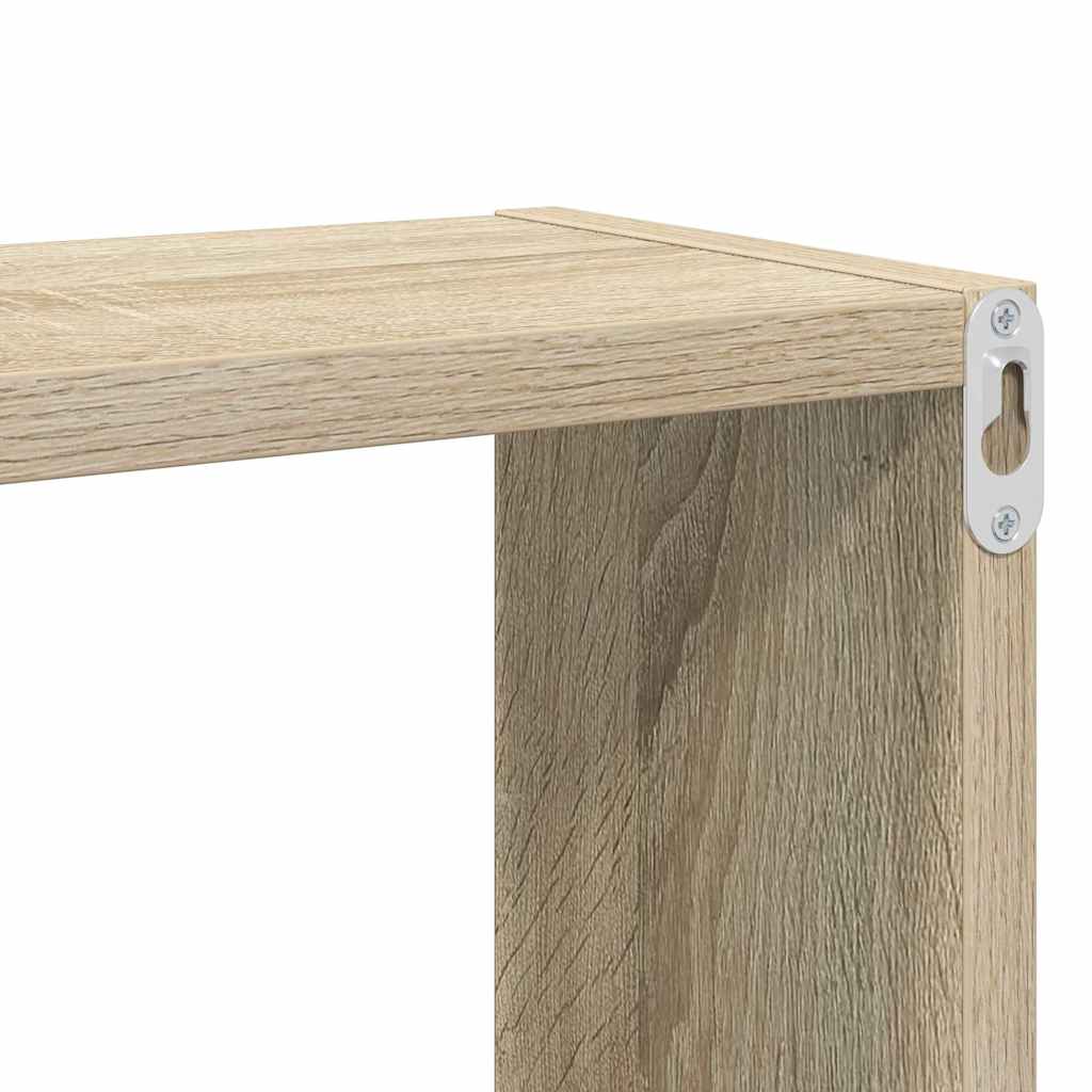 2 db sonoma-tölgyszínű forgácslap fali kockapolc 26x15x26 cm