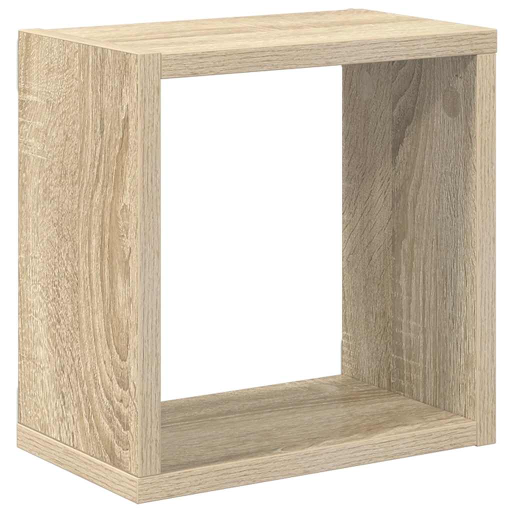 6 db sonoma-tölgyszínű forgácslap fali kockapolc 26x15x26 cm