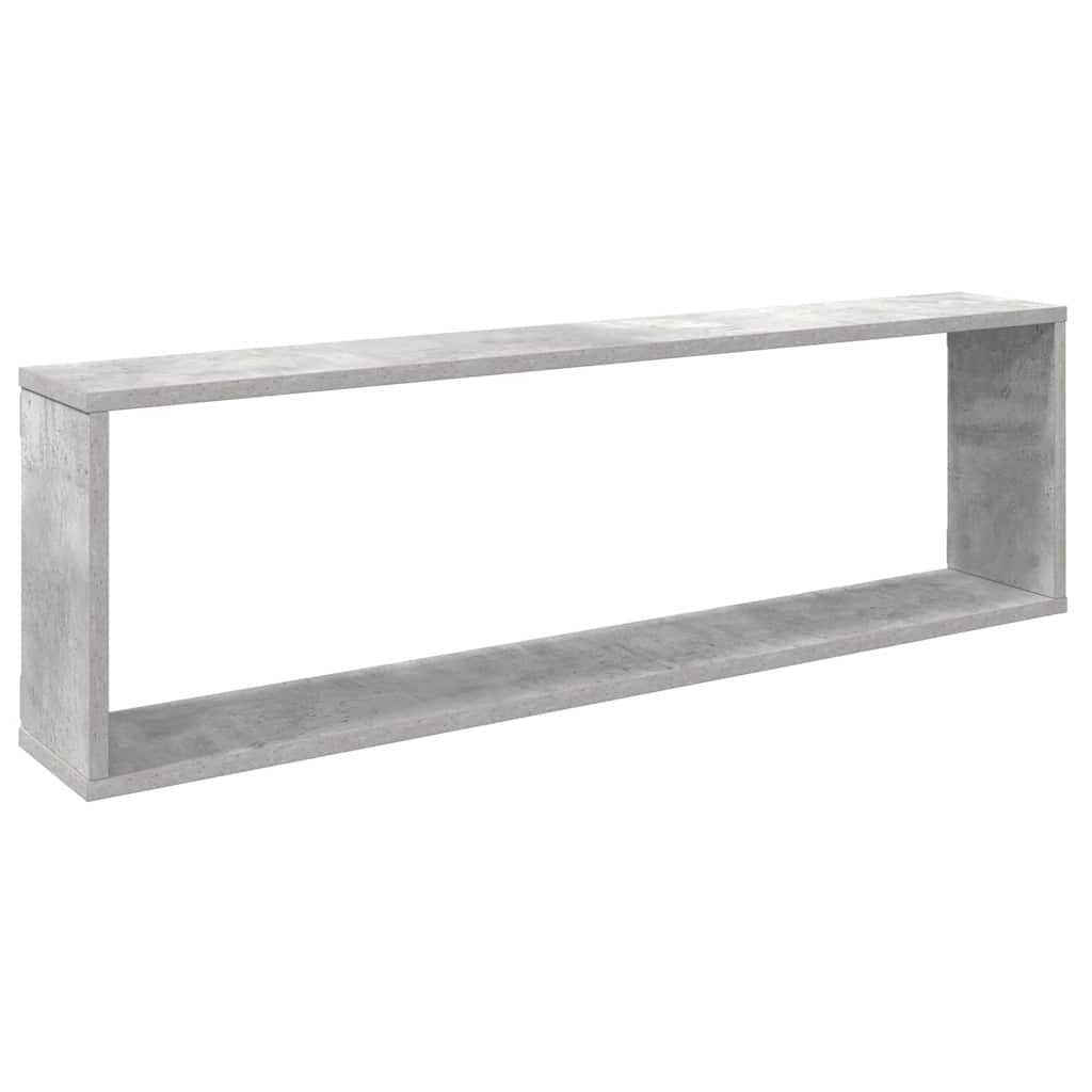 2 db betonszürke szerelt fa fali polc 100 x 15 x 30 cm