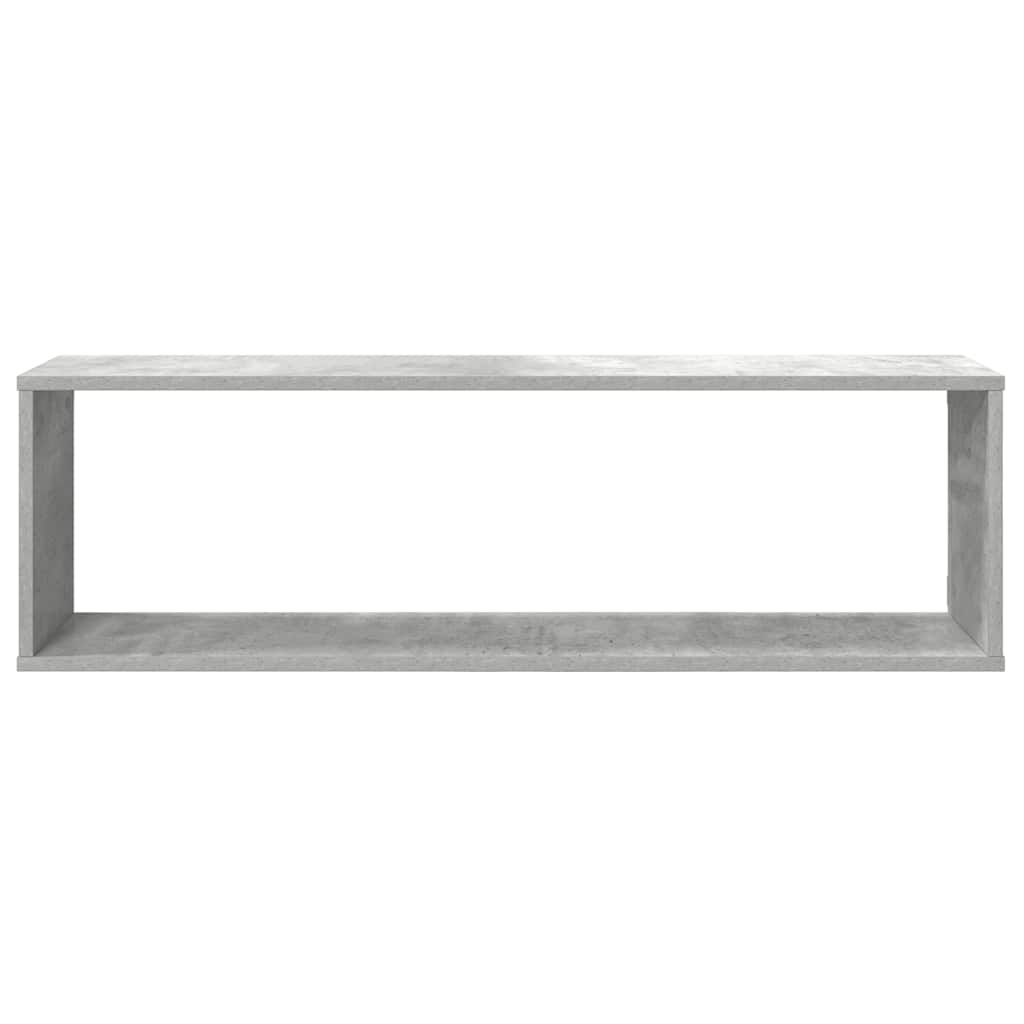 2 db betonszürke szerelt fa fali polc 100 x 15 x 30 cm