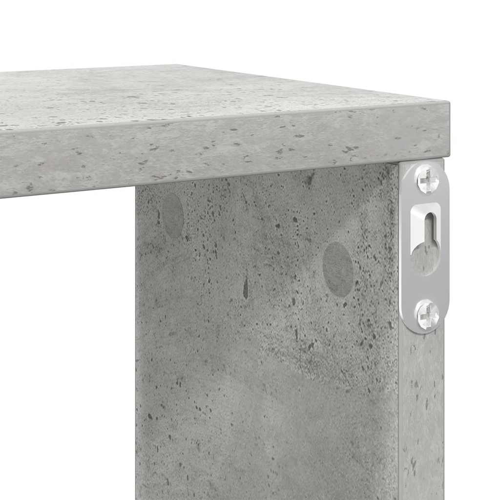 2 db betonszürke szerelt fa fali polc 100 x 15 x 30 cm