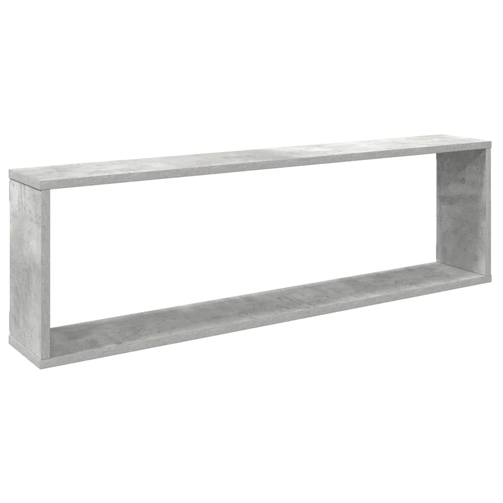 4 db betonszürke szerelt fa fali polc 100 x 15 x 30 cm