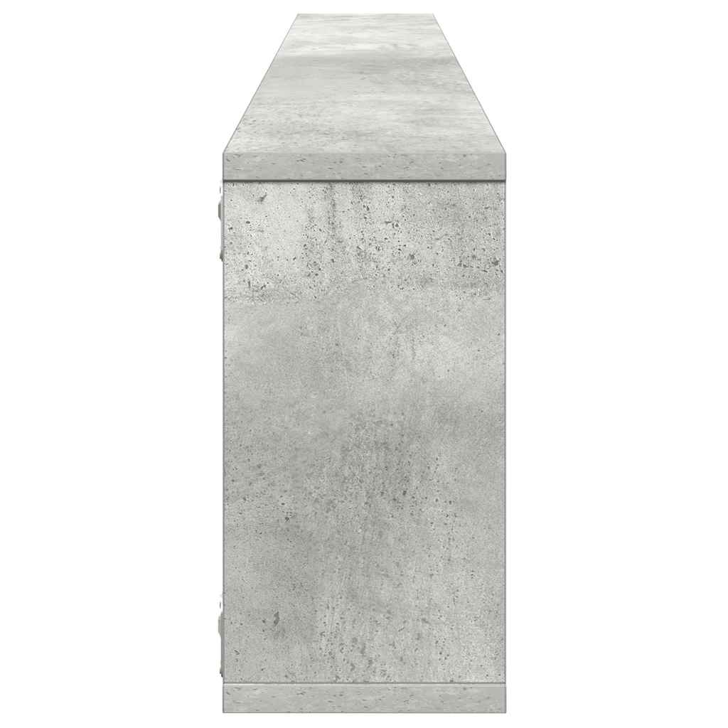 4 db betonszürke szerelt fa fali polc 100 x 15 x 30 cm