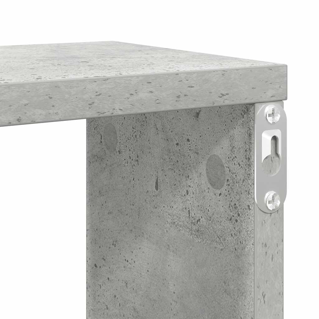 4 db betonszürke szerelt fa fali polc 100 x 15 x 30 cm