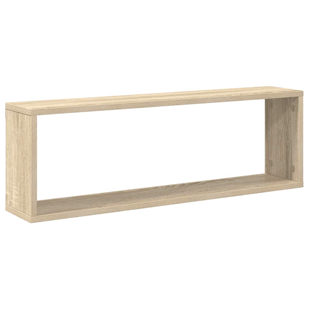 2 db sonoma tölgy színű szerelt fa fali polc 80 x 15 x 26,5 cm
