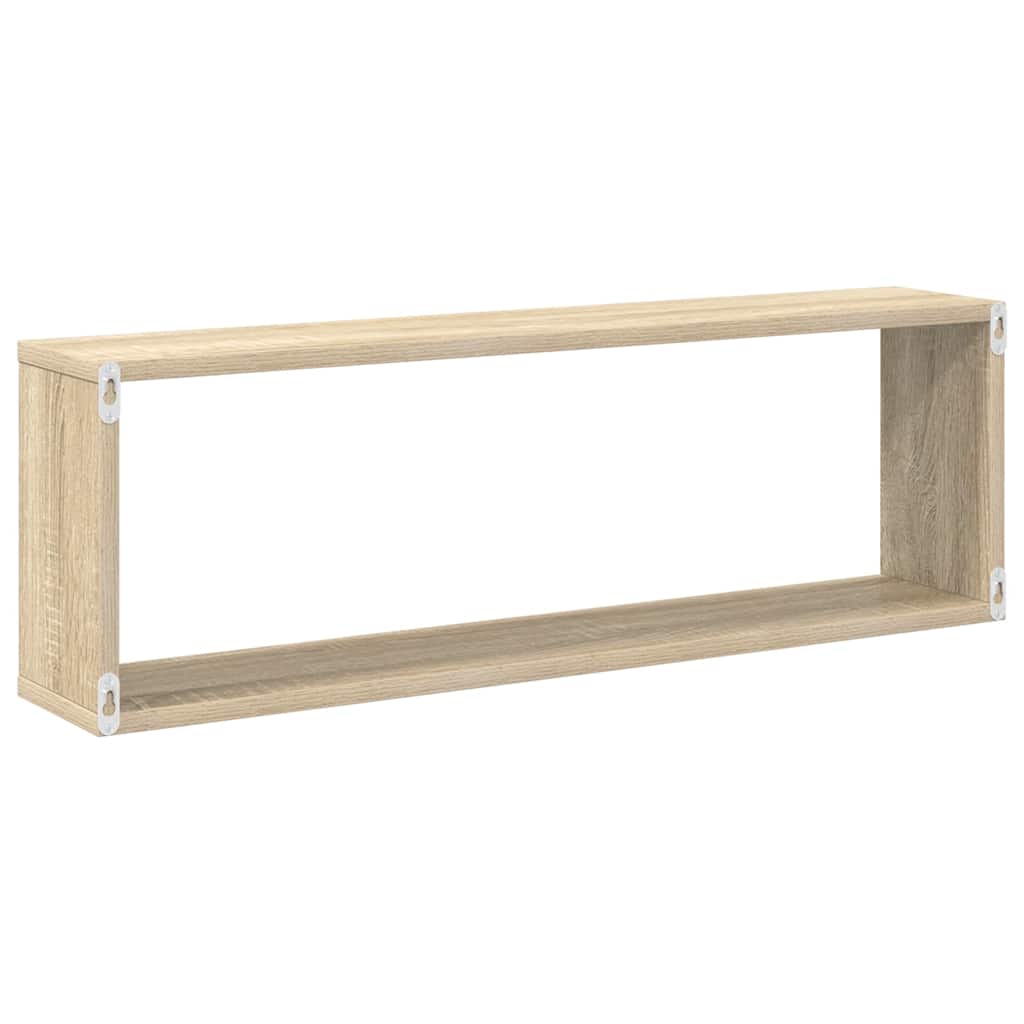 2 db sonoma tölgy színű szerelt fa fali polc 80 x 15 x 26,5 cm