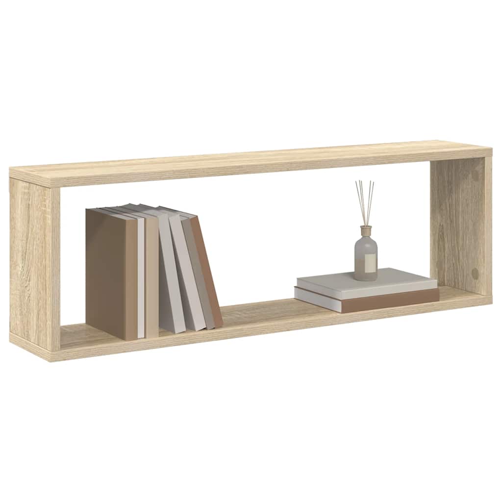 4 db sonoma tölgy színű szerelt fa fali polc 80 x 15 x 26,5 cm