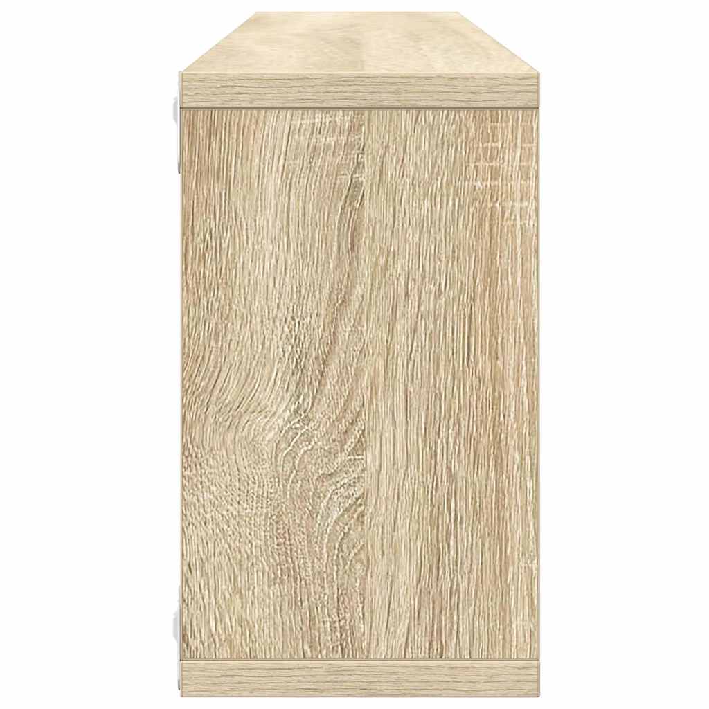 4 db sonoma tölgy színű szerelt fa fali polc 80 x 15 x 26,5 cm