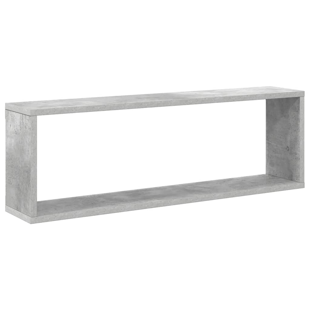 2 db betonszürke szerelt fa fali kockapolc 80 x 15 x 26,5 cm