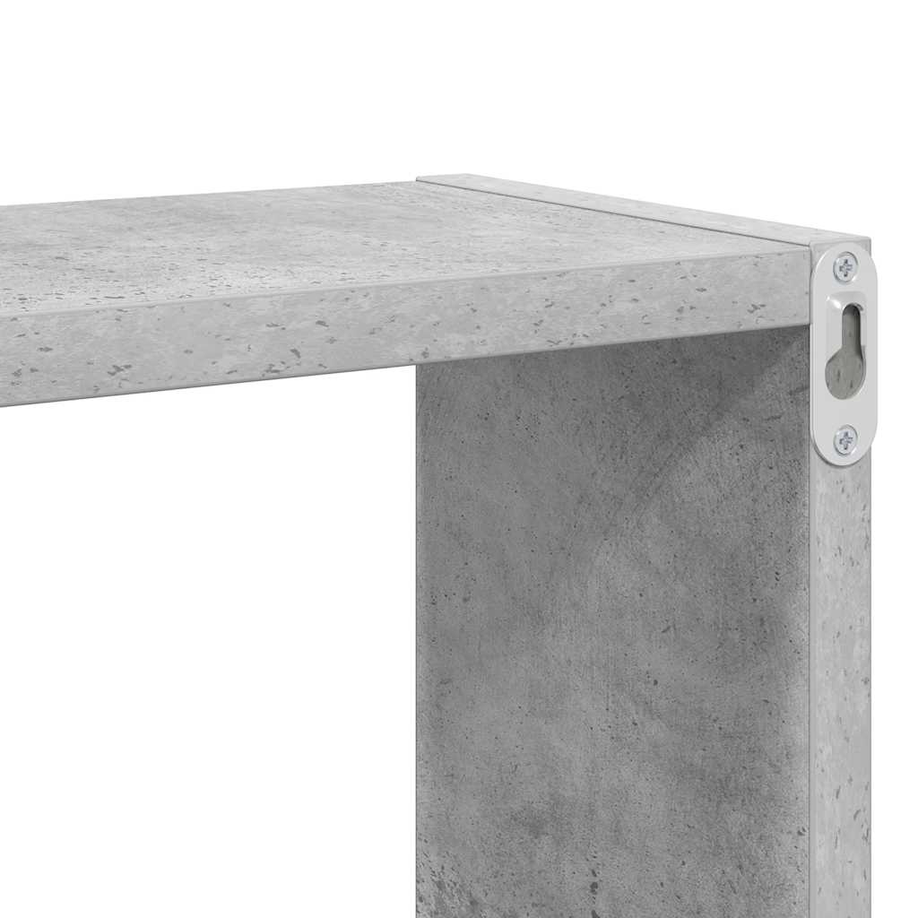 2 db betonszürke szerelt fa fali kockapolc 80 x 15 x 26,5 cm