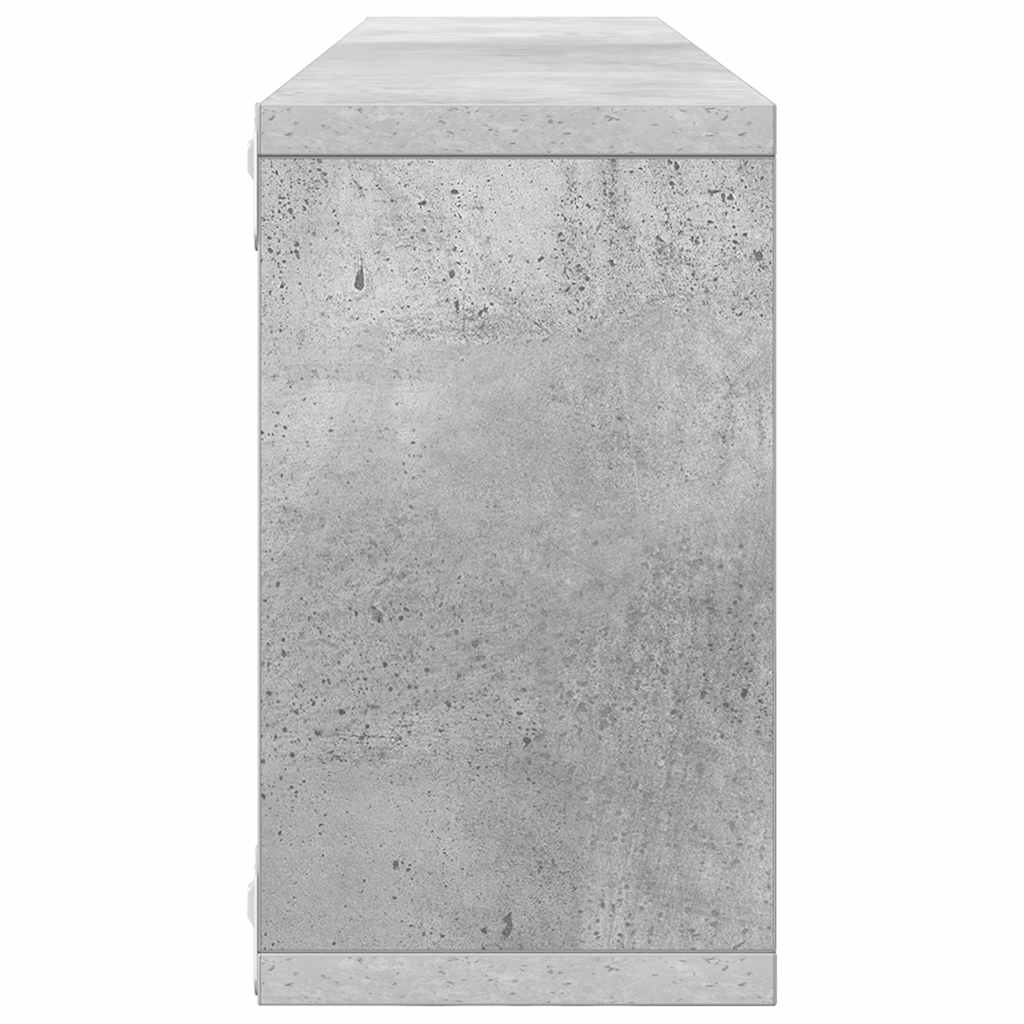 4 db betonszürke szerelt fa fali kockapolc 80 x 15 x 26,5 cm