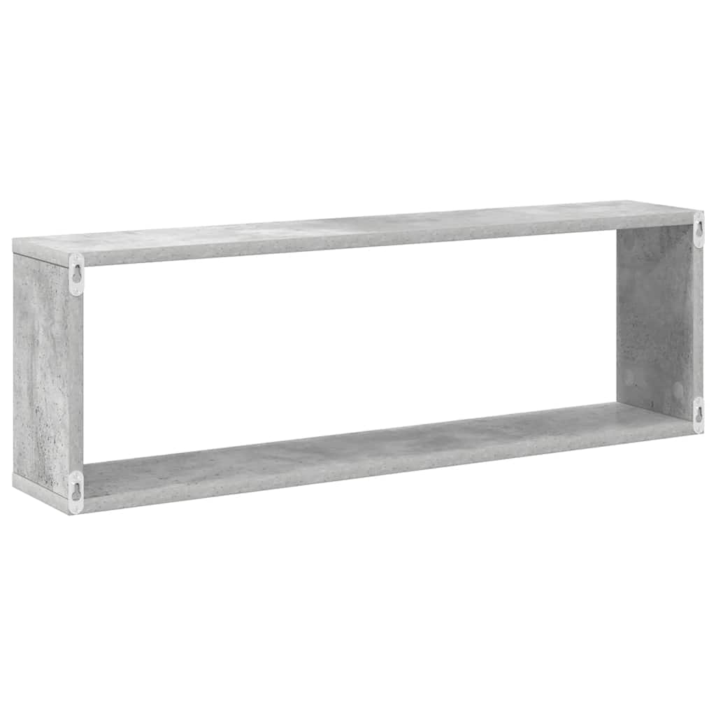 4 db betonszürke szerelt fa fali kockapolc 80 x 15 x 26,5 cm