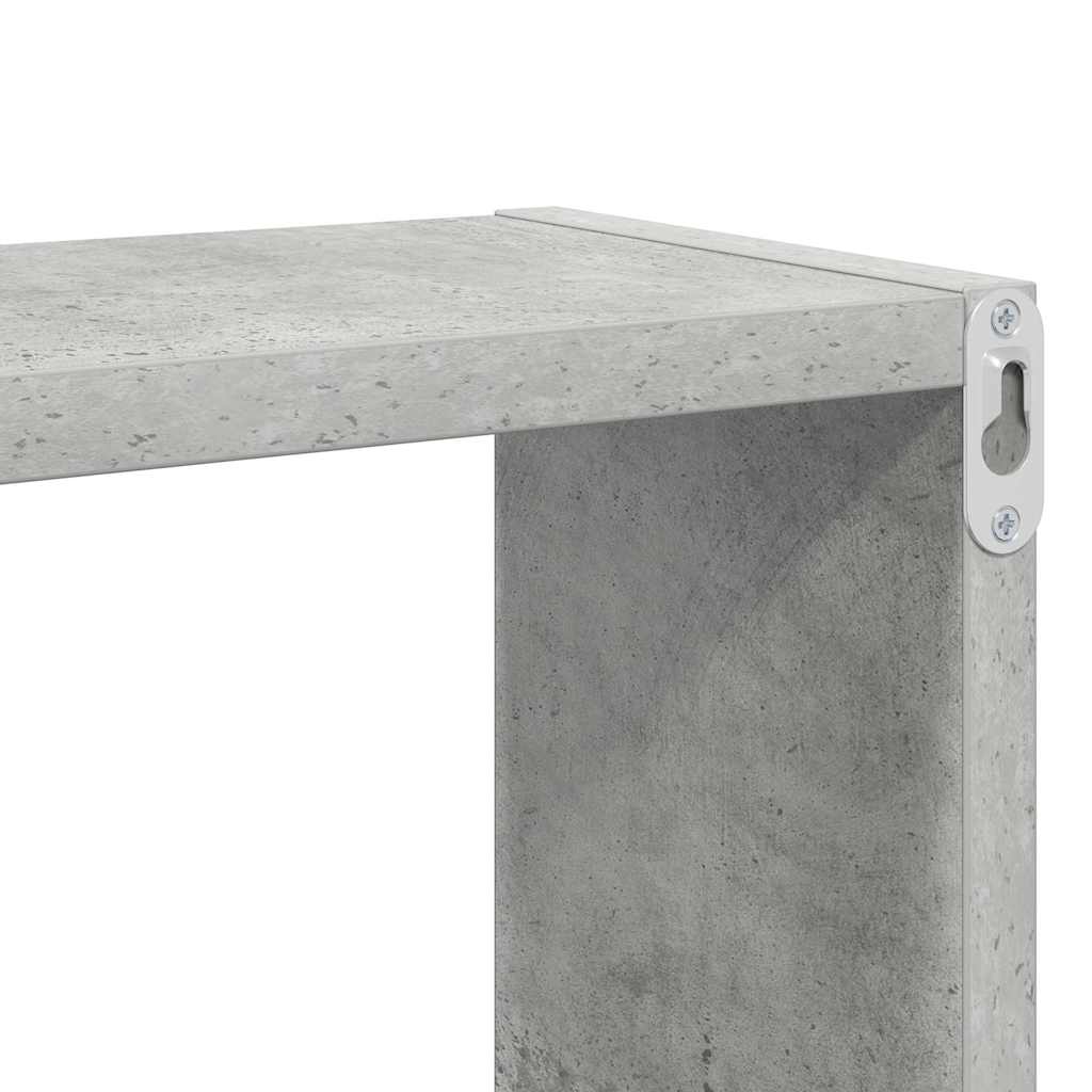 4 db betonszürke szerelt fa fali kockapolc 80 x 15 x 26,5 cm