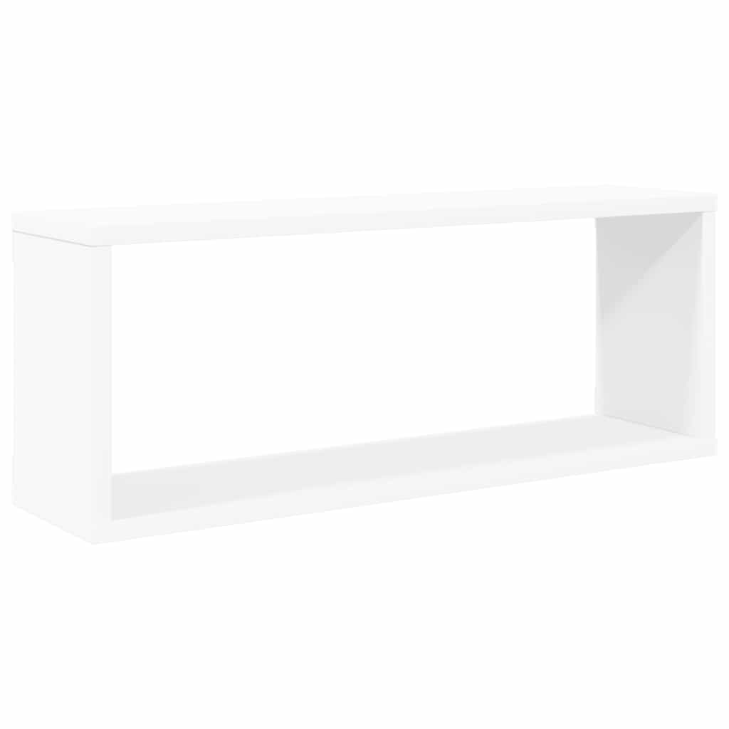 2 db fehér szerelt fa négyszögű fali polc 60 x 15 x 23 cm