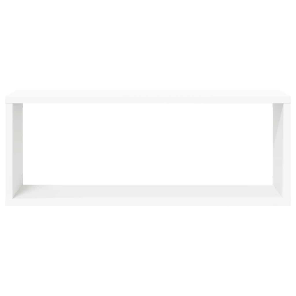 2 db fehér szerelt fa négyszögű fali polc 60 x 15 x 23 cm
