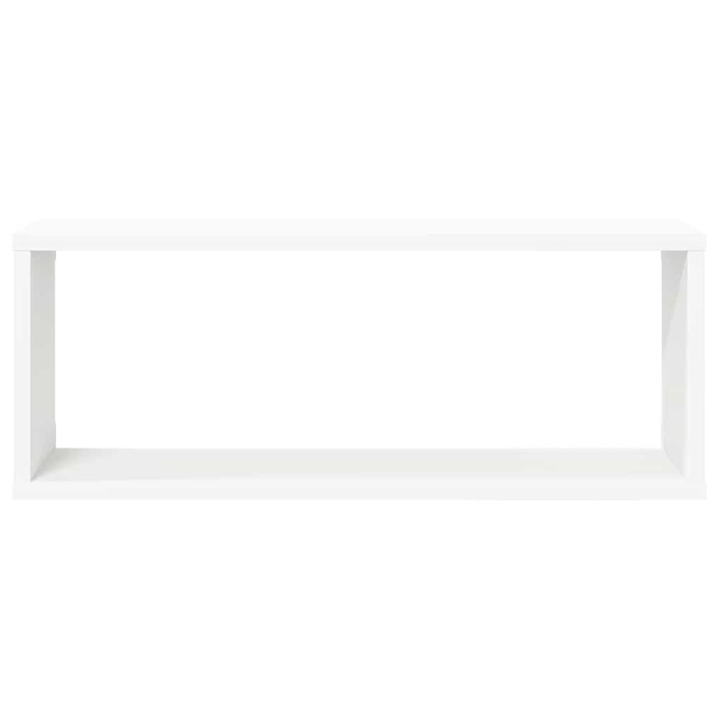 4 db fehér szerelt fa négyszögű fali polc 60 x 15 x 23 cm