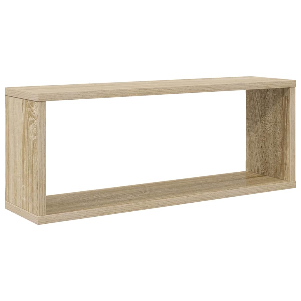 2 db sonoma tölgy szerelt fa négyszögű fali polc 60x15x23 cm