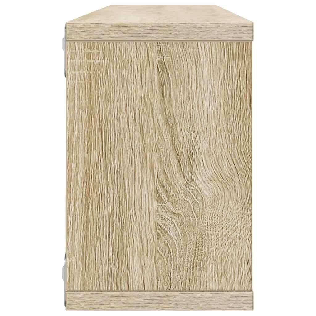 2 db sonoma tölgy szerelt fa négyszögű fali polc 60x15x23 cm