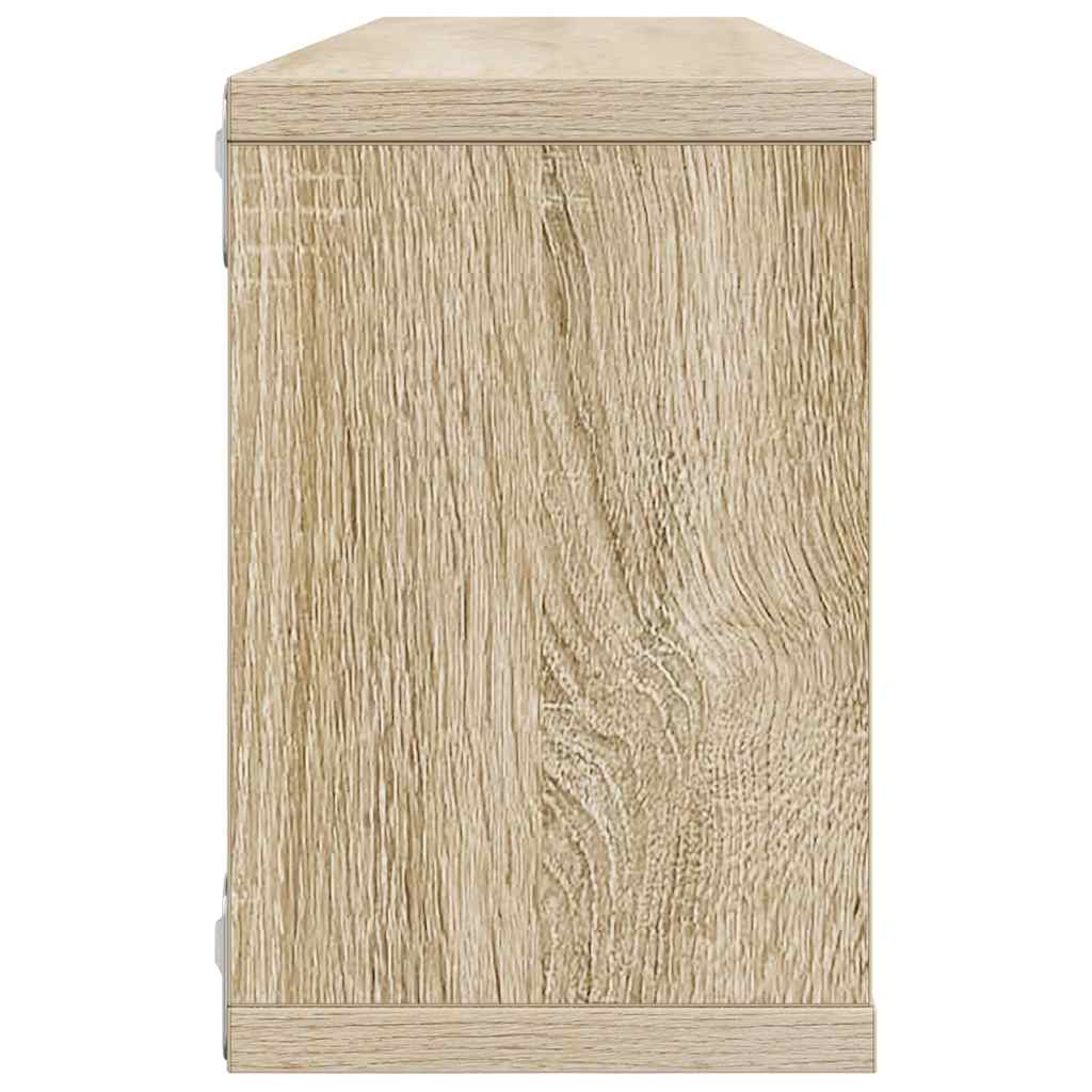 4 db sonoma tölgy szerelt fa négyszögű fali polc 60x15x23cm