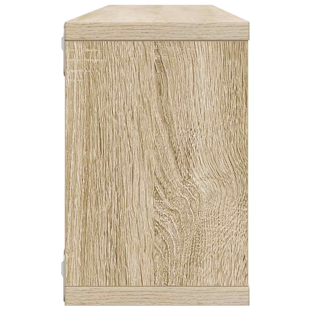 6 db sonoma tölgy szerelt fa négyszögű fali polc 60x15x23cm