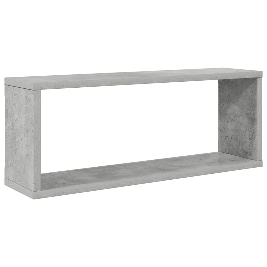 2 db betonszürke szerelt fa négyszögű fali polc 60 x 15 x 23 cm