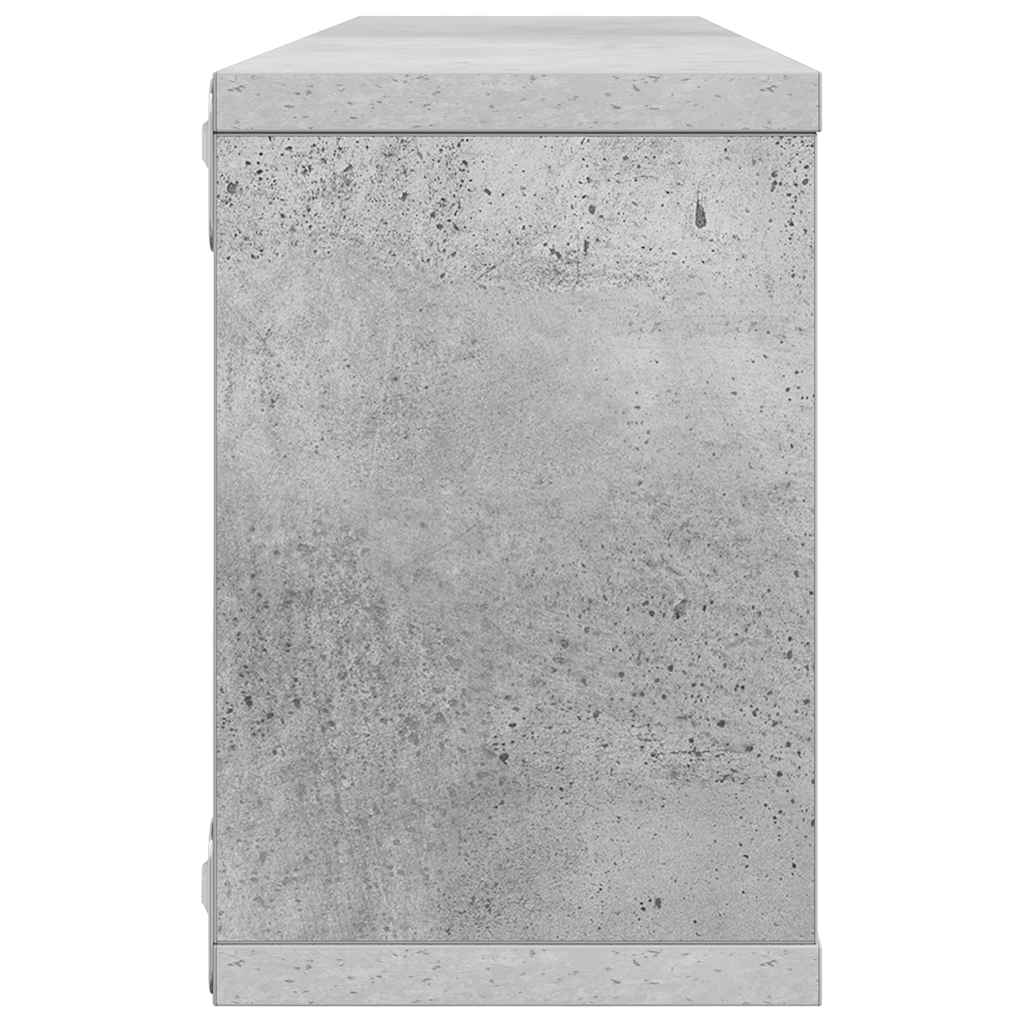 4 db betonszürke szerelt fa négyszögű fali polc 60 x 15 x 23 cm