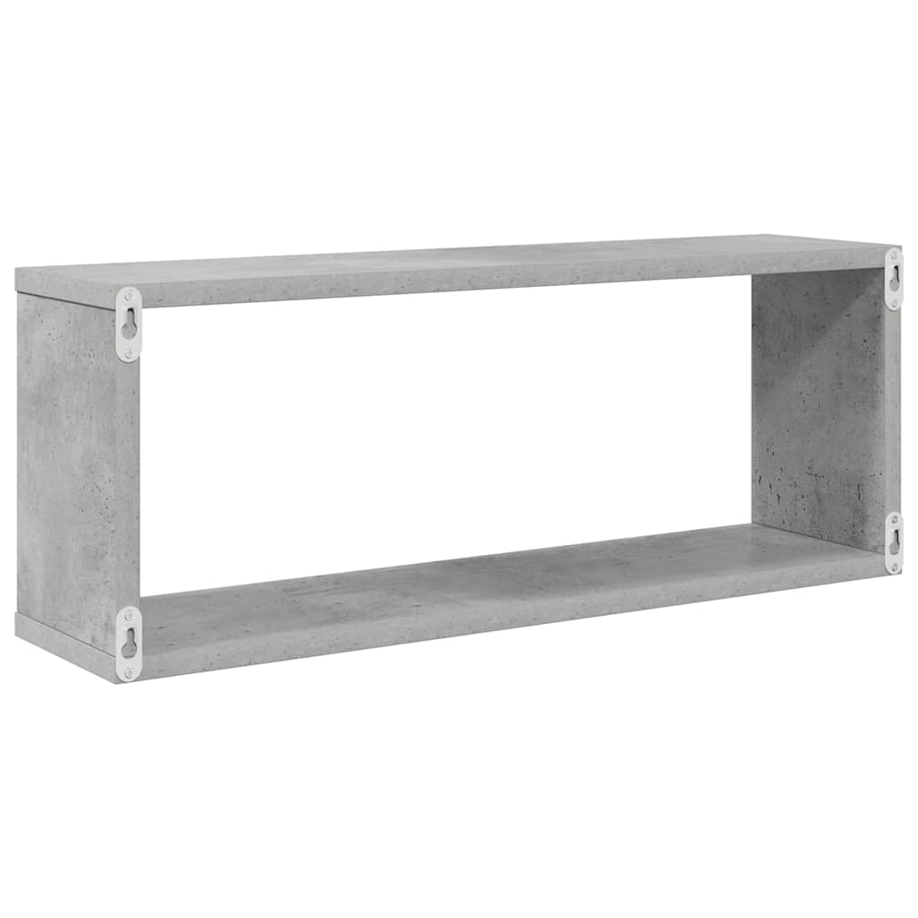 4 db betonszürke szerelt fa négyszögű fali polc 60 x 15 x 23 cm