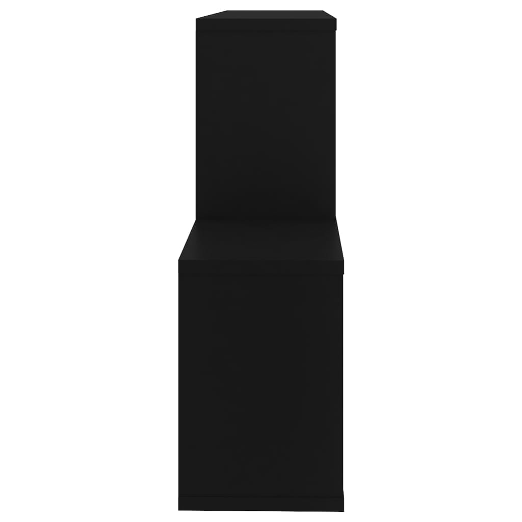 fekete szerelt fa fali polc 100 x 18 x 53 cm
