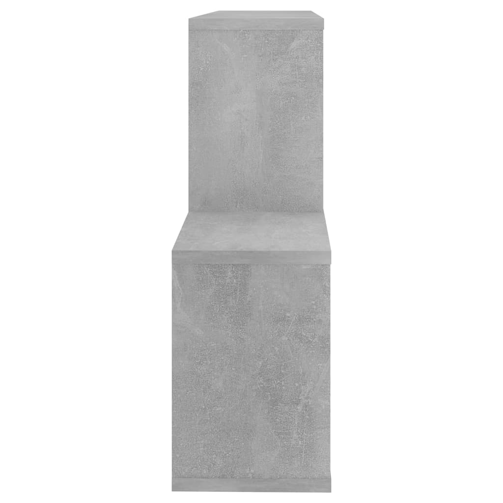 betonszürke szerelt fa fali polc 100 x 18 x 53 cm