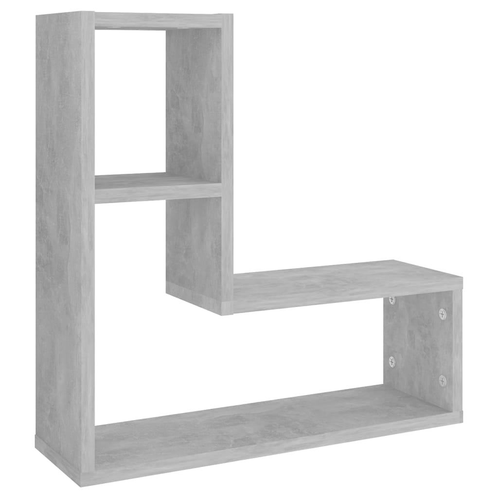2 db betonszürke szerelt fa fali polc 50 x 15 x 50 cm