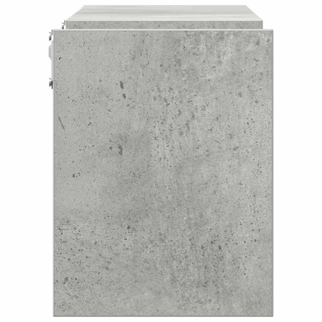 2 db betonszürke szerelt fa fali polc 100 x 15 x 20 cm