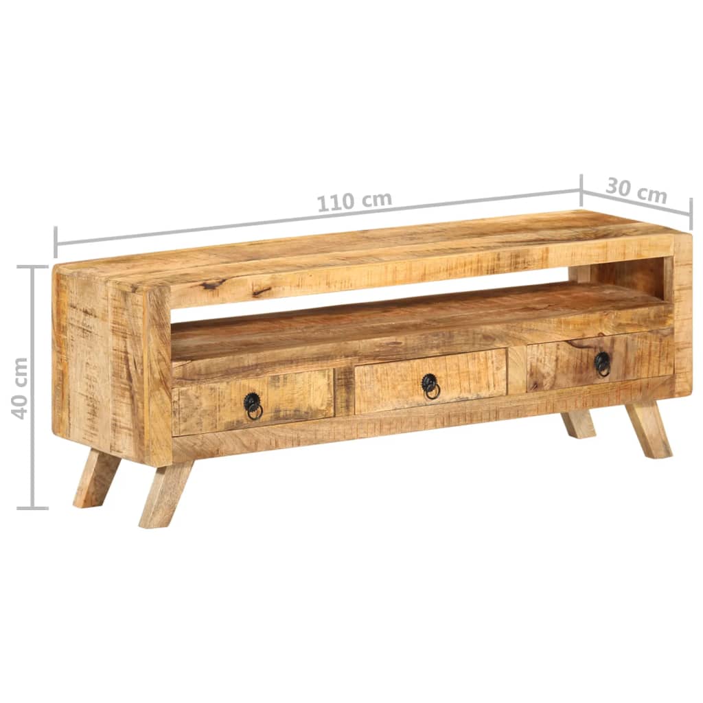 tömör mangófa TV-szekrény 110 x 30 x 40 cm