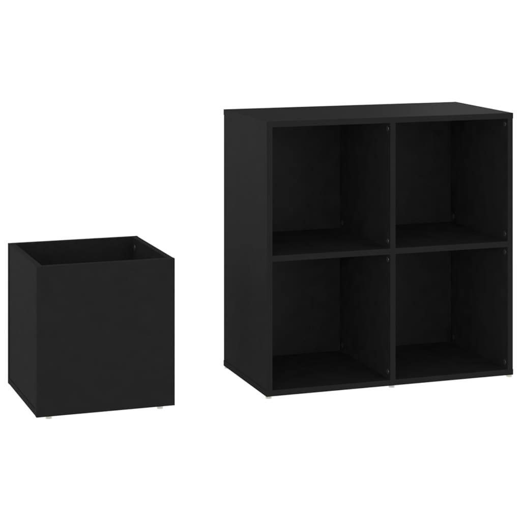 fekete szerelt fa előszobai cipősszekrény 105 x 35,5 x 70 cm